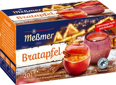 Produktbild von Meßmer Lichtermagie Bratapfel Früchtetee aromatisiert Geschmack 50g