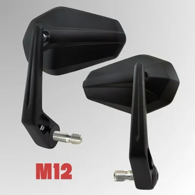 Image de Rétroviseur d'extrémité de guidon SOLID 2 noir M12