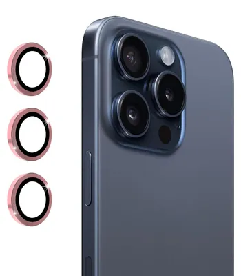 Immagine prodotto di Per Apple iPhone 16 Pro / 16 Pro Max Fotocamera ad anello in alluminio + H9 Vetro duro temperato Rosa
