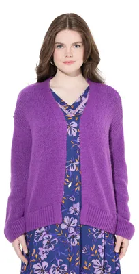 Produktbild von Ulla Popken Damen Strickjacke lila 46+