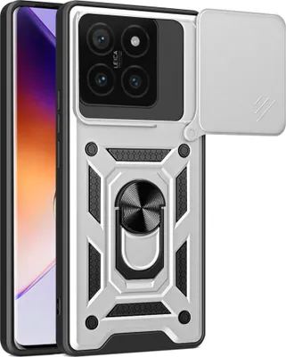 Produktbild von Xiaomi 14T Hülle - Coverup Armor Ring Ständer Back Cover mit Kamera Schutz - Grau