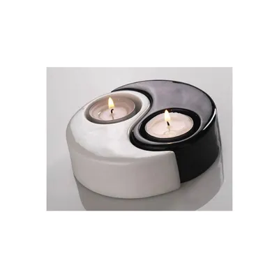 Image de Bougie chauffe-plat Yin-Yang en porcelaine – une décoration élégante
