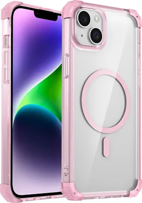 Obrázek produktu pro Magnetické pouzdro pro iPhone 15 kompatibilní s MagSafe, nárazuvzdorné, vojenská ochrana průhledné pouzdro Růžový