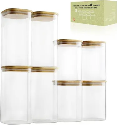 Produktbild von Bambusdosen quadratisch 1150ml 1580ml 8er Set