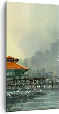 Produktbild von Bild auf Leinwand - Leinwandbild - Meer Ufer Möwe - 65x120cm - Wand Bild - Wanddeko - Wandbilder - Leinwanddruck - Bilder - Kunstdruck - Wanddekoration - Leinwand bilder - Wandkunst - PA65x120-3828