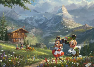Produktbild von Puzzle 1000T Tom Kinkade Disney Mickey & Minnie