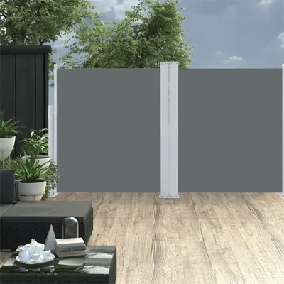 Productafbeelding van Maison Exclusive - Uitschuifbare zonnescherm met zijpanelen, antraciet, 140 x 600 cm