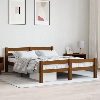 Image de Maison Exclusive - Lit en bois massif, pin brun miel, 140 x 200 cm