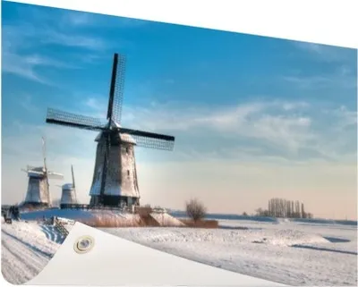 Produktbild von Gartenposter - 120x80 cm - Niederländische Winterlandschaft  - Modernes Wandbilder - Natur