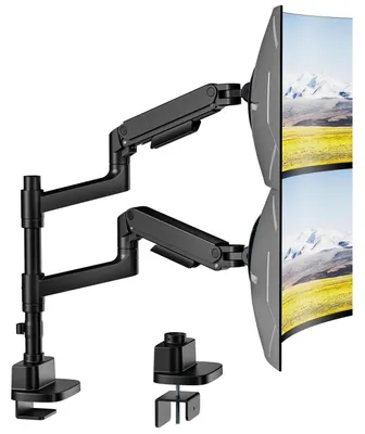 Immagine prodotto di Supporto per monitor a due schermi, per monitor da 17 a 49 pollici, capacità di carico di 20 kg per braccio, colore nero