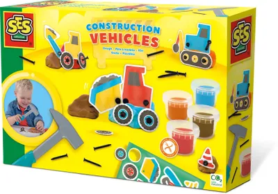 Immagine prodotto di SES Creative Kids Knete Knetmasse Modellierknete Softknete Spielknete Baufahrzeuge