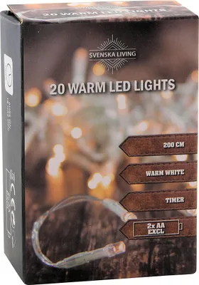 Obrázek produktu pro LED pohádková světla 200 cm / teplá bílá / časovač