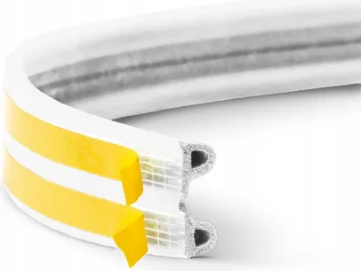 Produktbild von DQ-PP Fensterdichtung | 18 Meter | Weiß | selbstklebend | Profil P | Dichtband Dichtungsband | klebend Isolierband Klebedichtung Gummi Fensterdichtband