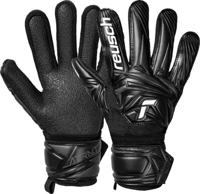 Produktbild von Reusch Torwarthandschuhe Attrakt Resist Junior mit speziellem Rauprofil auf der Innenhand 7700 black 7