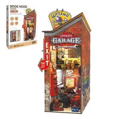 Produktbild von 3D-Puzzle Book Nook KIT, DIY-Puppenhaus-Bausatz mit LED-Licht für Erwachsene