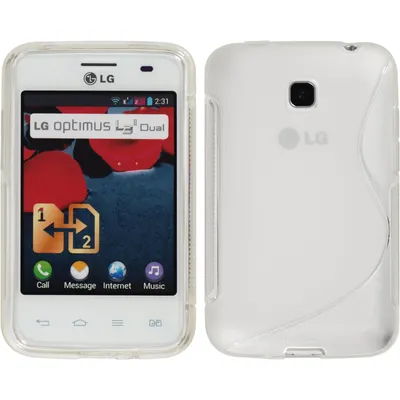 Produktbild von PhoneNatic Case kompatibel mit LG Optimus L3 II Dual - clear Silikon Hülle S-Style + 2 Schutzfolien
