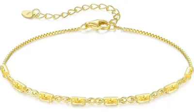 Productafbeelding van Armband voor dames, zilver 925, 14 karaat verguld, met zirkonia, oneindigheidsdesign, verstelbaar, cadeau