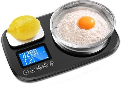 Immagine prodotto di Bilancia digitale - Ampia doppia piattaforma da 10 kg e 1 kg - Per la pasticceria e la cucina - Precisione 1 g e 0,1 g - Per uso domestico