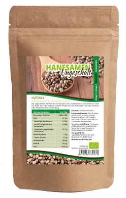 Produktbild von Mynatura  Hanfsamen ungeschält – natürliche Eiweißquelle (ab 1kg) - 1 Beutel