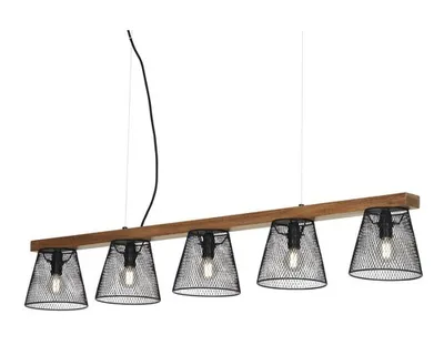 Immagine prodotto di Lampada a sospensione lampada retrò effetto griglia 5x E14 25 W metallo-legno Briloner