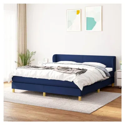 Produktbild von Boxspringbett mit Einzeltaschenfederkernmatratze, blau, 203x163x78/88 cm