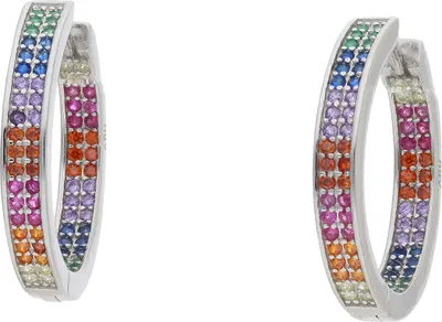 Produktbild von Creolen Silber 925 Zirkonia bunt JL52-06-0039 JuwelmaLux