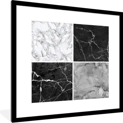 Produktbild von MuchoWow® Gerahmtes Poster Marmor - Struktur - Abstrakt 40x40 cm - Poster mit Schwarzem Bilderrahmen Wandposter Rahmen Foto Bilder - Poster - Plakat im Rahmen
