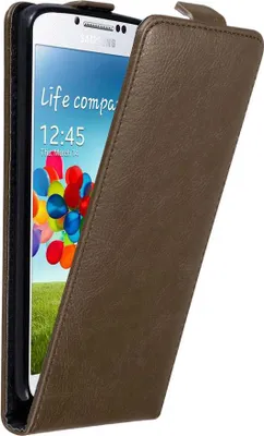 Image de Cadorabo Housse pour Samsung Galaxy S4 Housse de protection en brun Flip Etui Housse de téléphone portable Case Cover