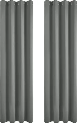 Obrázok produktu pre Záclony Unyqoos® s okami – termoizolačné, svetlosivé, 140×210 cm (šírka x výška), sada 2 kusov, vhodné do spálne a obývačky