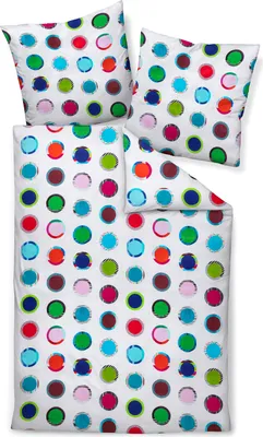 Produktbild von Janine Design Bettwäsche-Garnitur Mako-Satin 42146 modern art S Farbe multicolor Größe 155x220+80x80