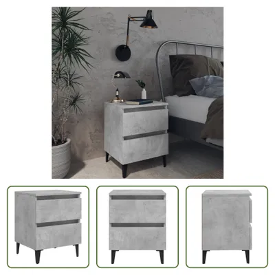 Produktbild von The Living Store Nachttisch Betongrau 40x35x50 cm Holzwerkstoff