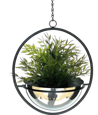 Immagine prodotto di DanDiBo cesto da appendere piante da parete in metallo da interno 53 cm 96087 M con vaso argento pianta appendere fiori appendere fiori appendere fiori appendere vaso
