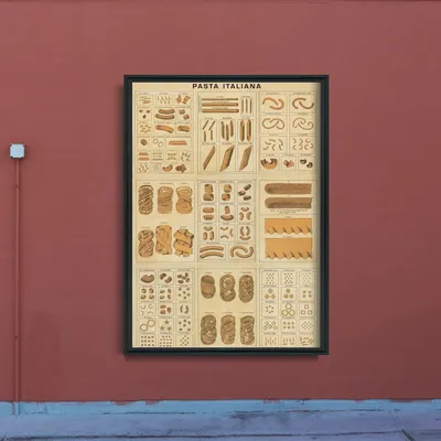 Produktbild von Poster - Canvas - Leinwand - 29,7 cm x 42 cm - Pasta Pasta Italiana Stil Collage
