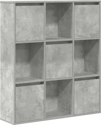 Image de vidaXL Bibliothèque gris béton 89x24x101,5 cm Bois composite