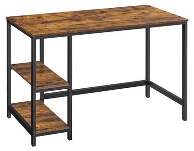 Produktbild von Vintage-Computertisch – Stahl und Spanplatte – 120 cm – braun-schwarz