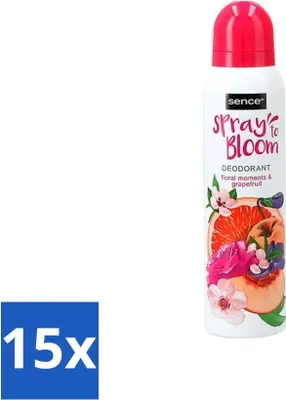 Produktbild von Sence - Floral & Grapefruit - Deodorant - Frisch & Fruchtig - 150 ml - Vorteilspack - 15 Stücke