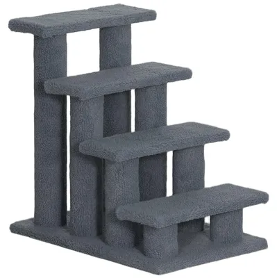Immagine prodotto di Scala per gatti, scala per cani, 4 gradini, 63,5x43x60 cm, per anziani e piccoli animali (grigio)