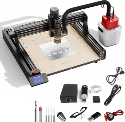 Produktbild von Twotrees TTC 450 CNC-Fräsmaschine Deluxe-Paket: 3-Achsen-Maschine zum Gravieren mit M1Staubsauger und 500W CNC Spindelmotor-Kit