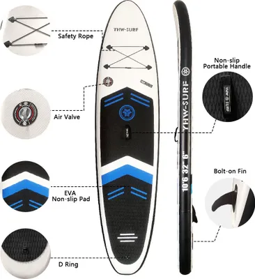 Produktbild von 10,6 ft Aufblasbare Paddle Board Meer Strand Wasserski Stand Up Paddle Board