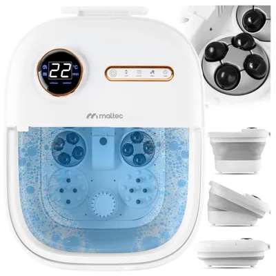 Produktbild von Fußsprudelbad Wasserfußmassage faltbar Heizrollen 6 Massagerollen MalTec PRO-Hydro500WS Weiss, KI-generiertes Bild