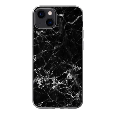 Produktbild von MuchoWow® Handyhülle Schutzhülle Hülle für iPhone 13 Marmor - Stein - Schwarz Silikon Softcase Handy Hülle - Karteninhaber