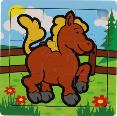 Produktbild von TEDDIES Holzpuzzle Meine ersten Haustiere: Pferd 9 Teile