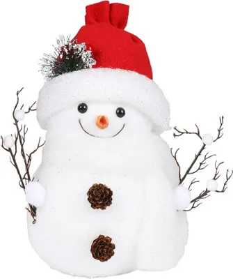 Produktbild von Deko-Schneemann mit Mütze aus Styropor