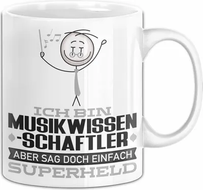Produktbild von Musikwissenschaftler Geschenk Tasse Ich Bin Musikwissenschaftler Aber Sag Doch Einfach Superheld Lustige Geschenkdiee für Musikwissenschaftler Kaffee-Becher (Weiß)