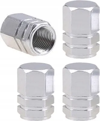 Zdjęcie produktu dla Aluminiowe Nakrętki Na Wentylewy Srebrne 4 Szt