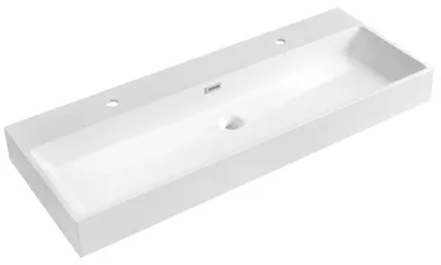 Productafbeelding van Sapho AQUATIC wastafel, gietmarmer, 120x46 cm, wit