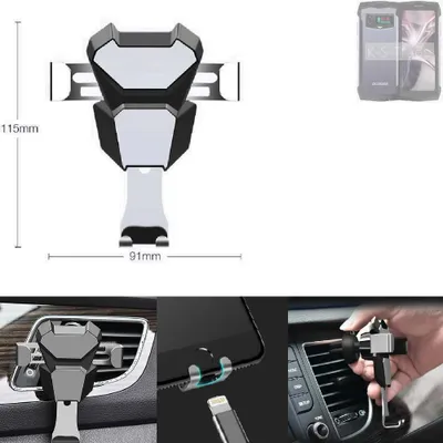 Produktbild von K-S-Trade Lüftungshalterung kompatibel mit Doogee Smini kompakte Handy-Halterung Lüftungsschlitz Lüftungsgitter Autohalterung KFZ Auto-Halterung