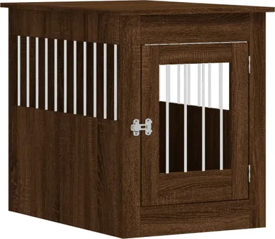 Image de vidaXL Cage pour chien style meuble brun imitation chêne 55x80x68 cm