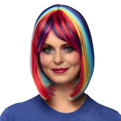 Produktbild von Perücke Unity Regenbogen bunt