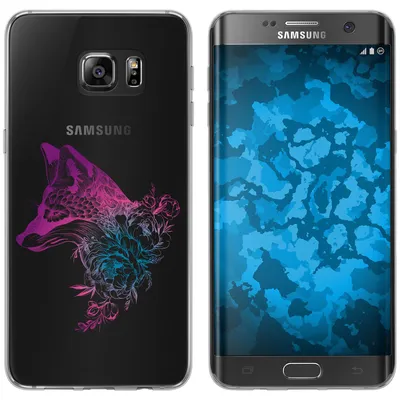 Produktbild von PhoneNatic Case kompatibel mit Samsung Galaxy S7 Edge Silikon-Hülle Floral Fuchs M1-6